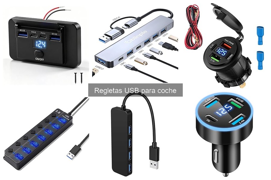 Regletas USB para coche con funciones adicionales útiles
